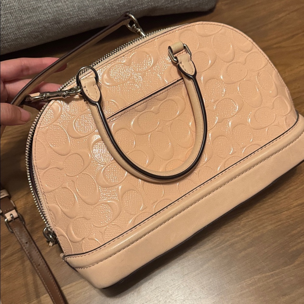 Coach Beige\ pink Embossed Satchel - Picture 5 of 6
